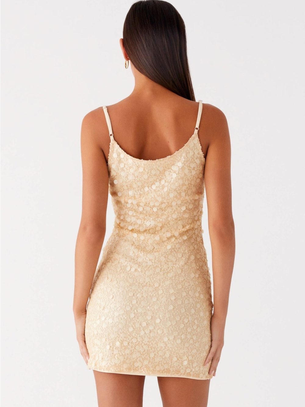 Peppermayo Yellow Sequin Mini Dress - Picture 2 of 5